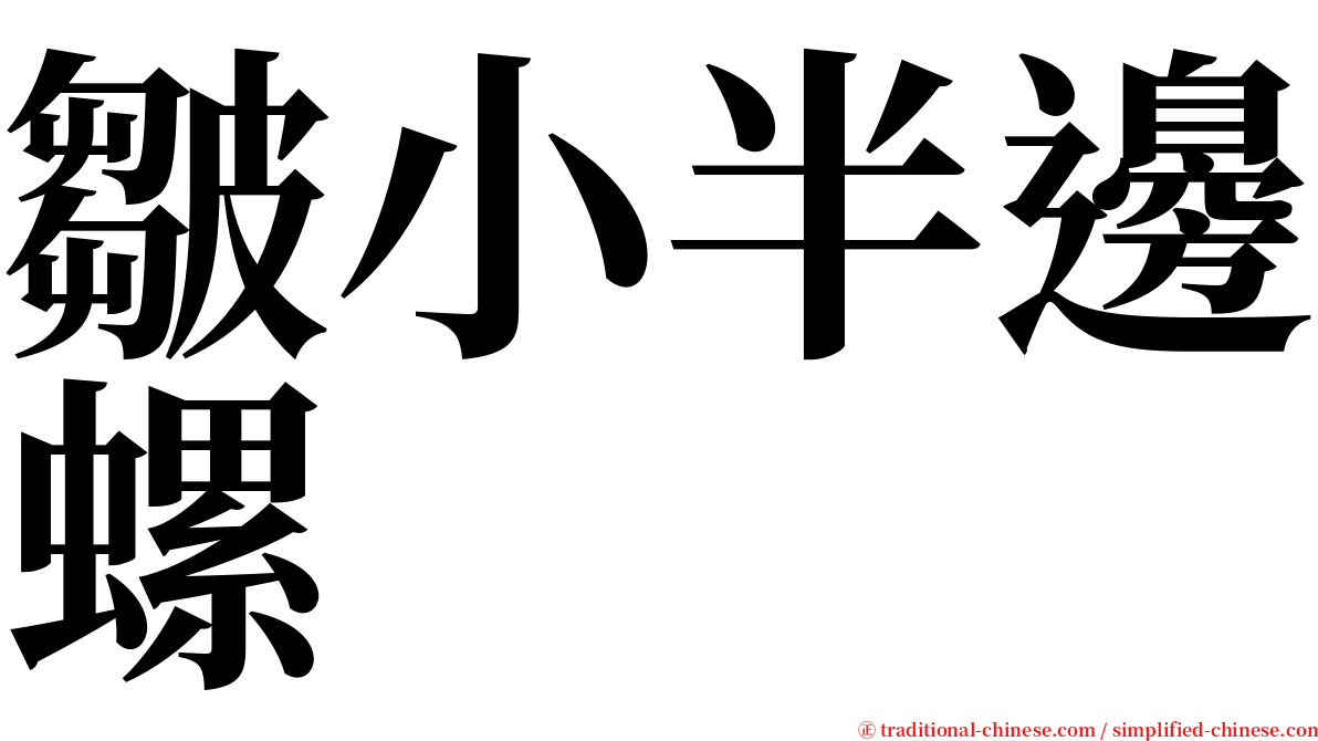 皺小半邊螺 serif font