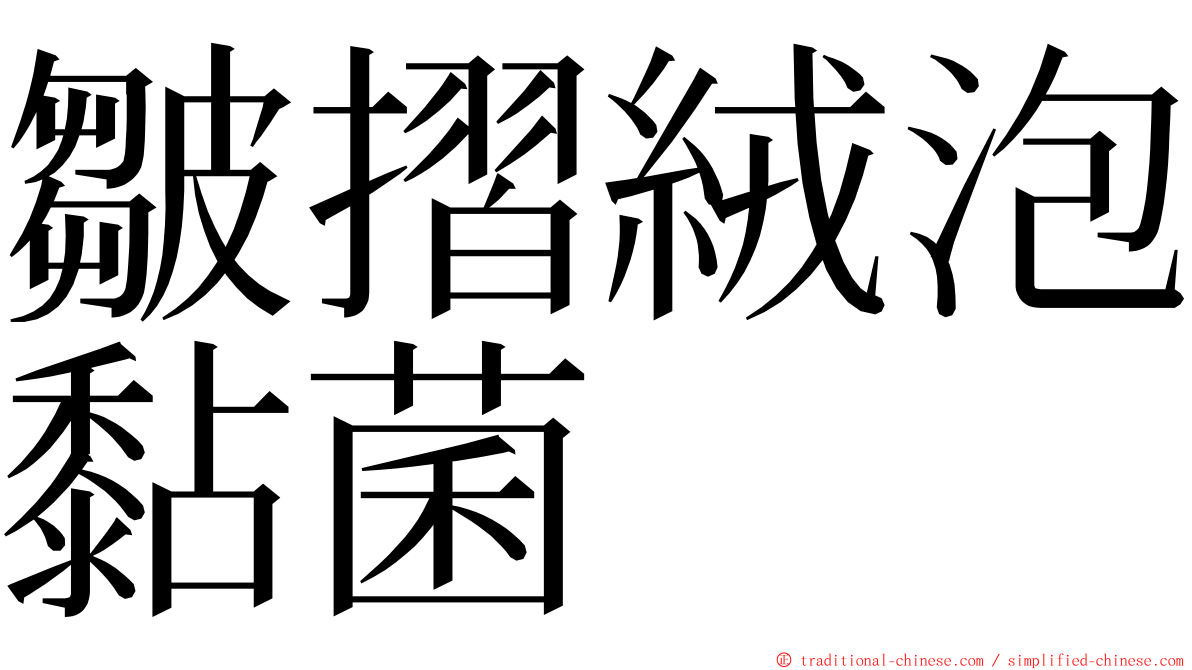 皺摺絨泡黏菌 ming font