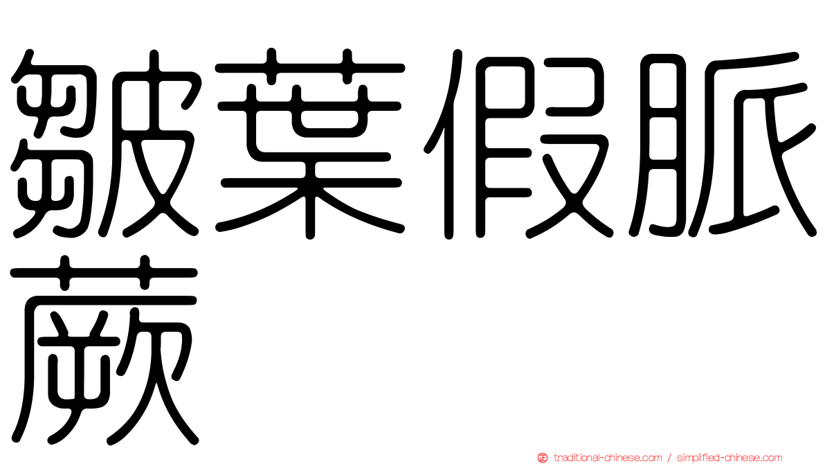 皺葉假脈蕨