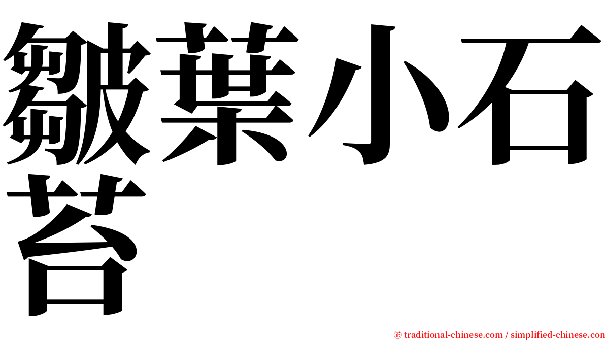 皺葉小石苔 serif font