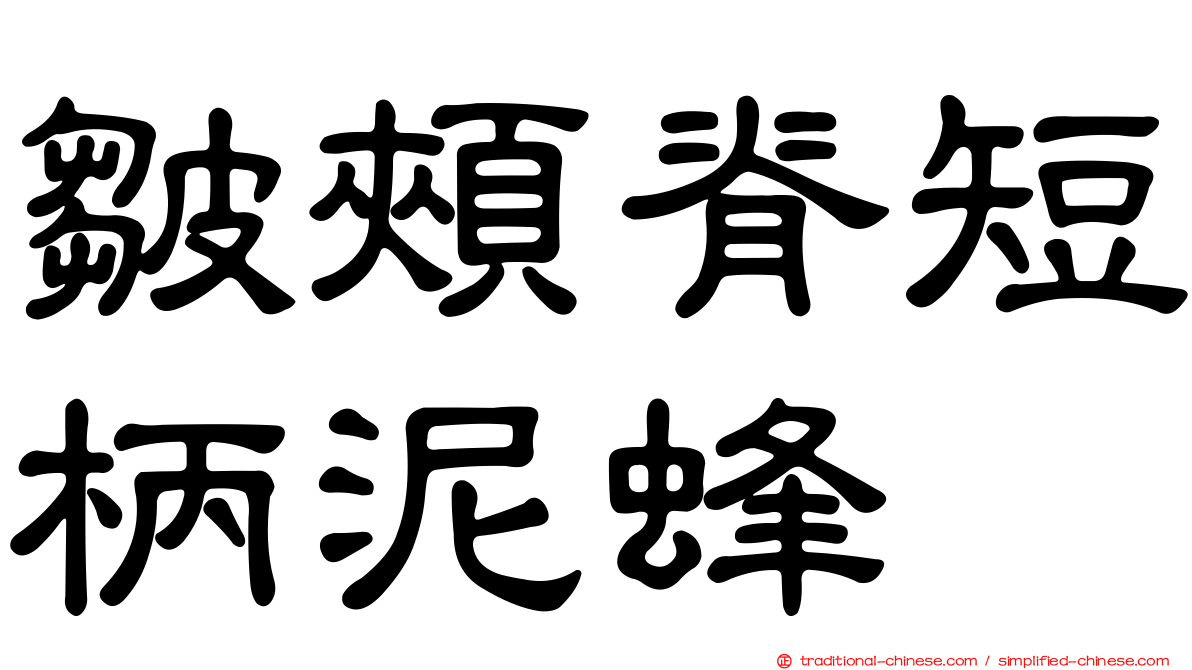 皺頰脊短柄泥蜂