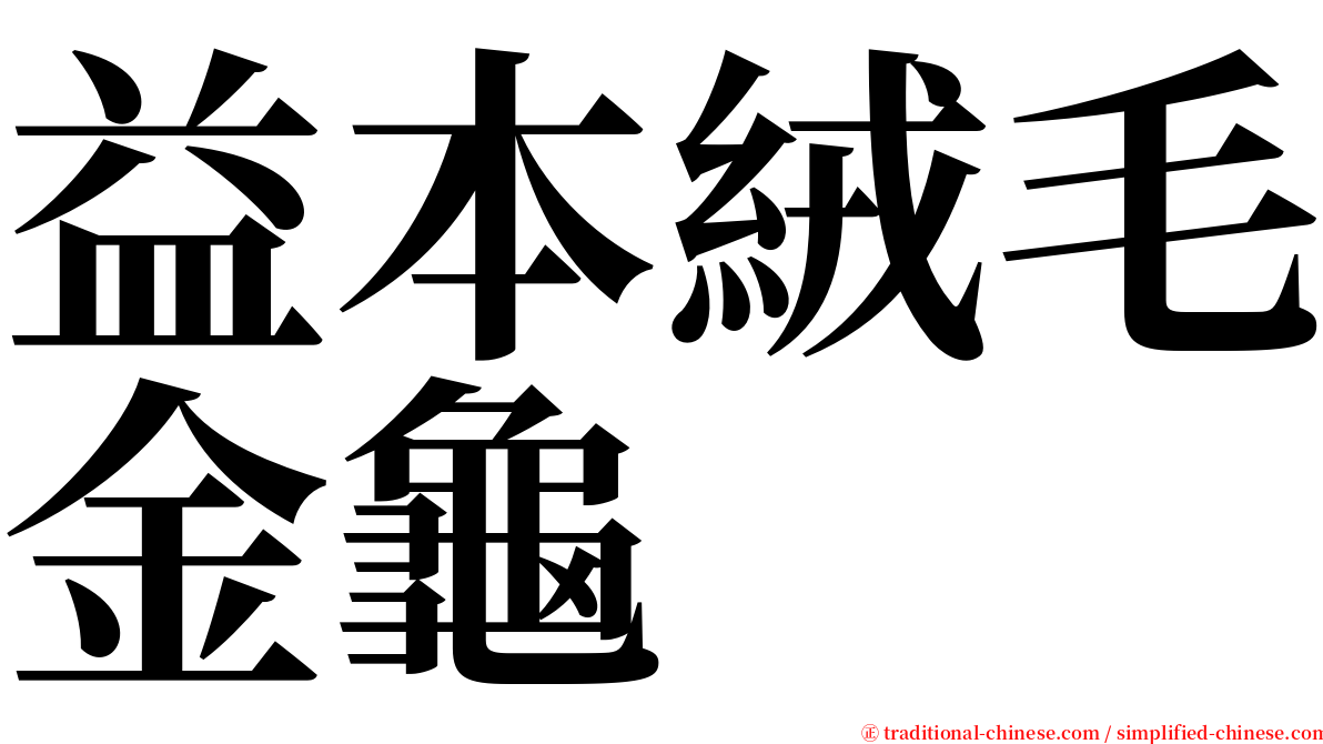 益本絨毛金龜 serif font