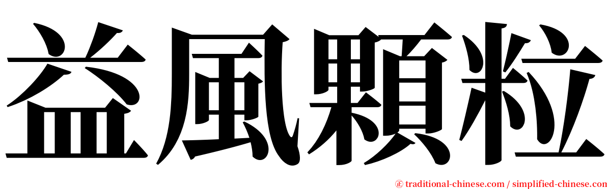 益風顆粒 serif font