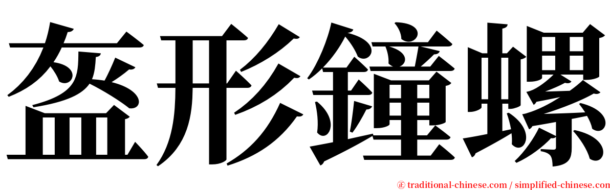 盔形鐘螺 serif font