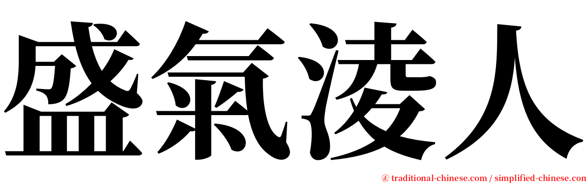 盛氣淩人 serif font