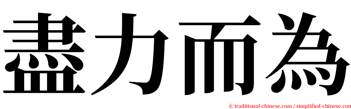 盡力而為 serif font