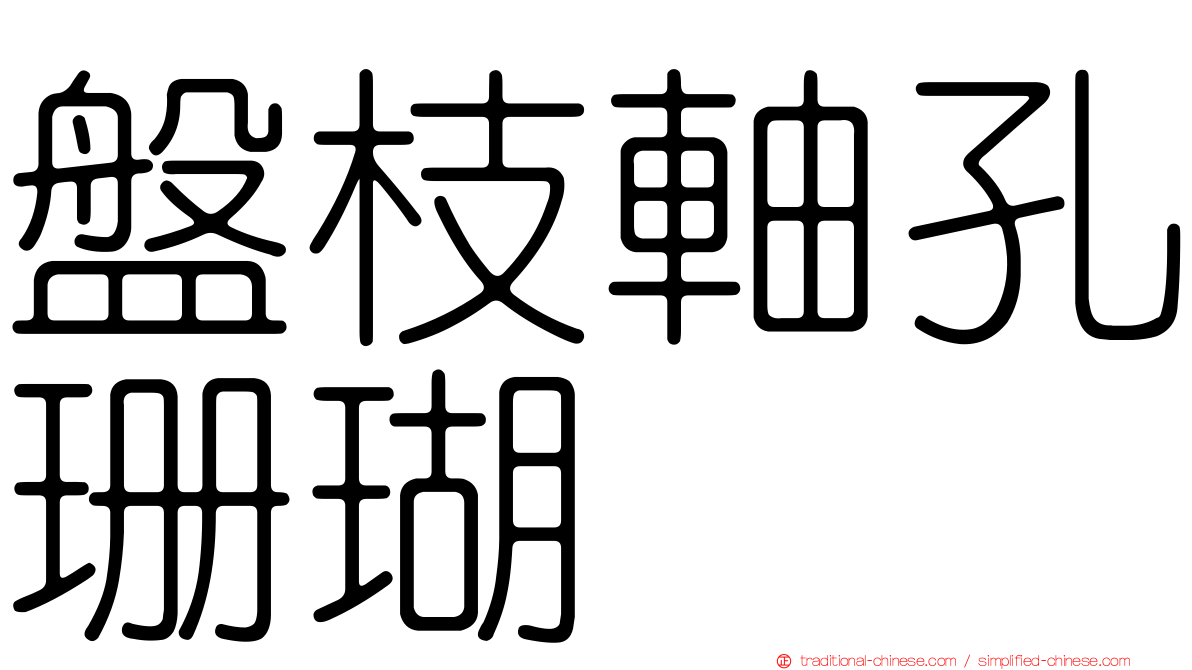 盤枝軸孔珊瑚