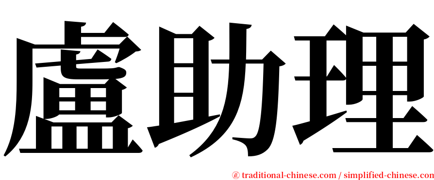 盧助理 serif font