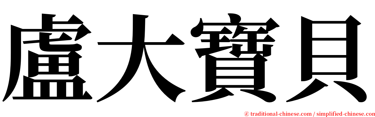 盧大寶貝 serif font