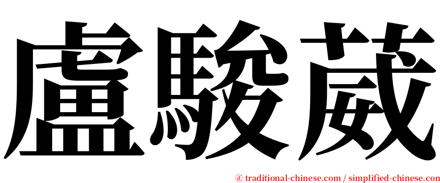 盧駿葳 serif font