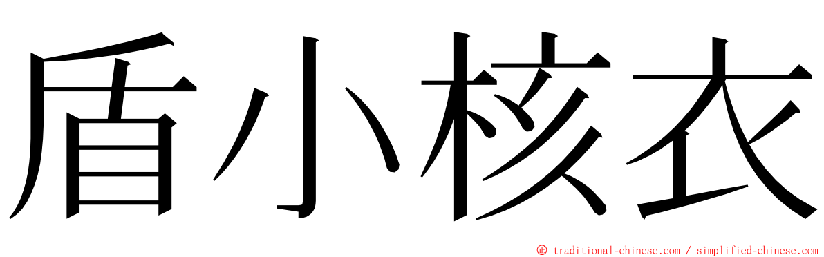 盾小核衣 ming font