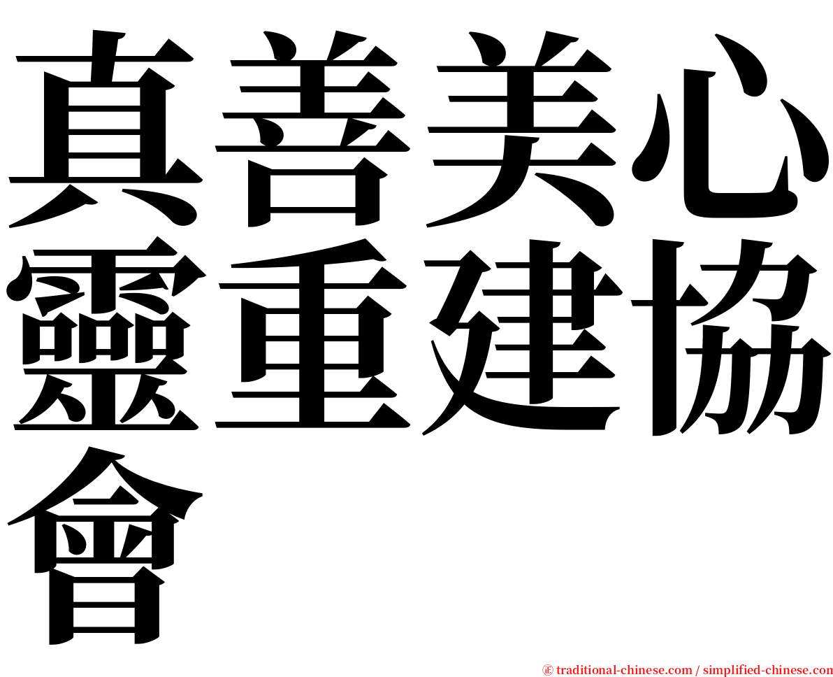 真善美心靈重建協會 serif font