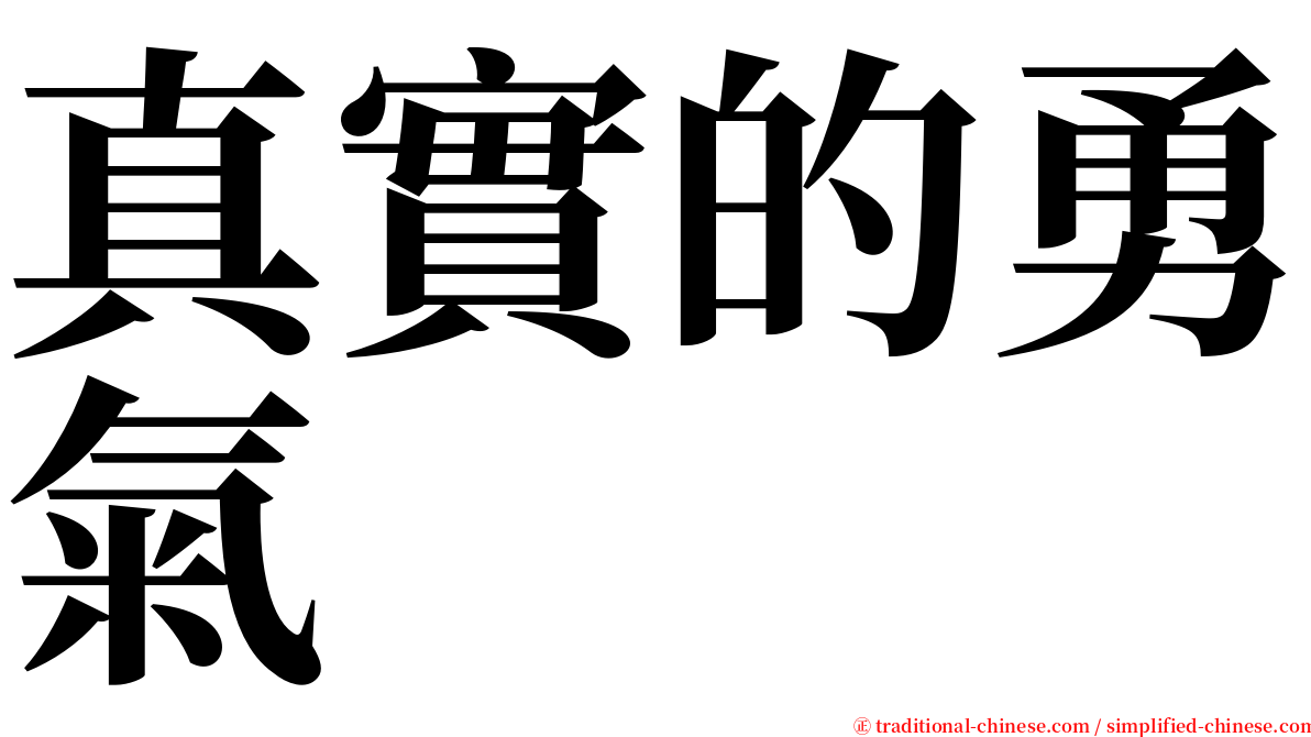 真實的勇氣 serif font