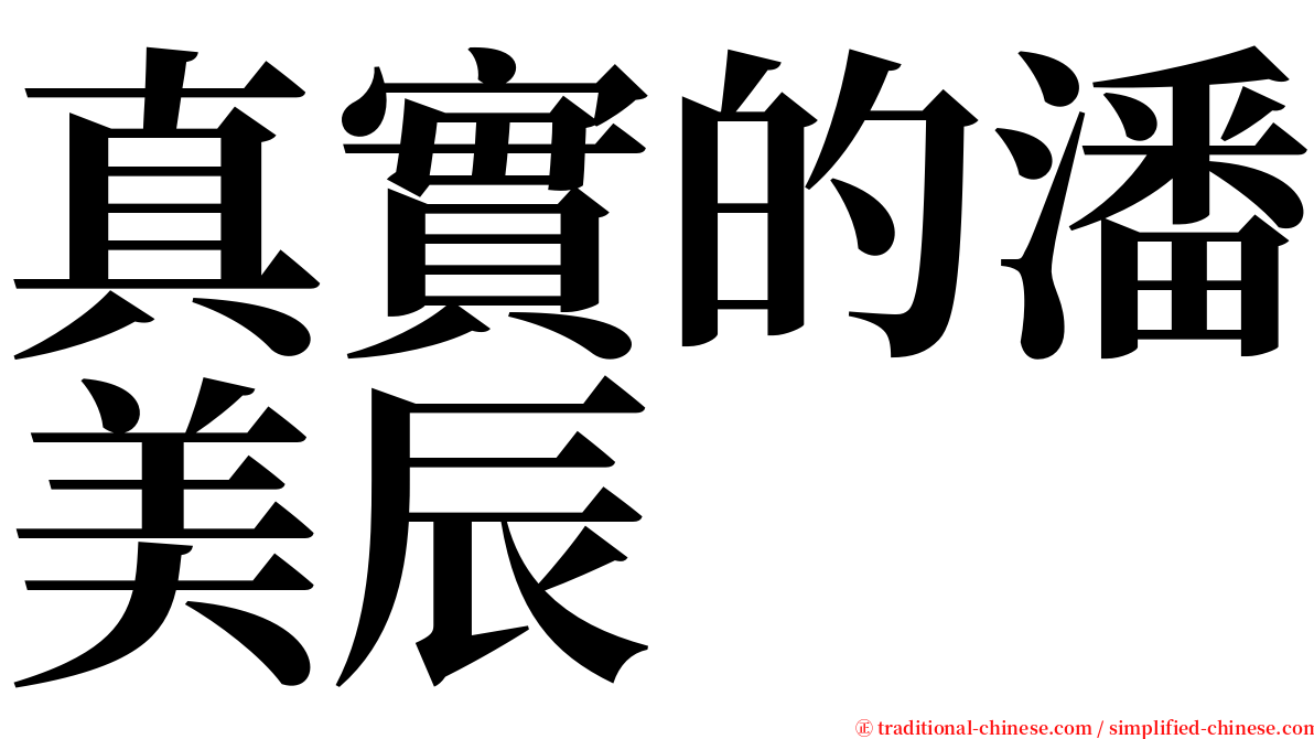 真實的潘美辰 serif font