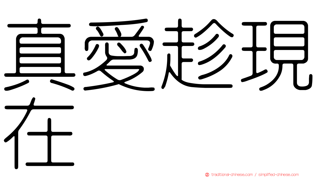 真愛趁現在