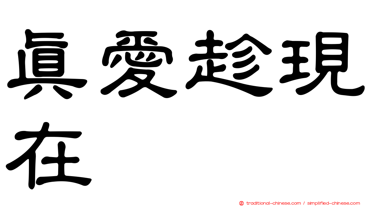 真愛趁現在
