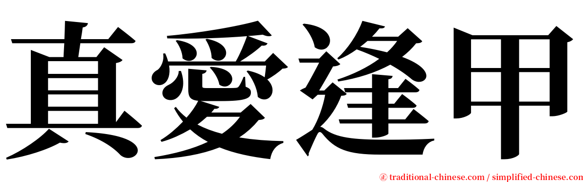真愛逢甲 serif font