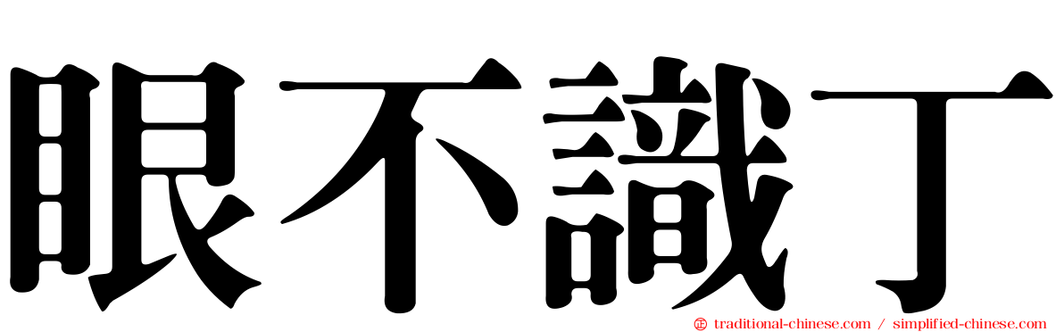 眼不識丁