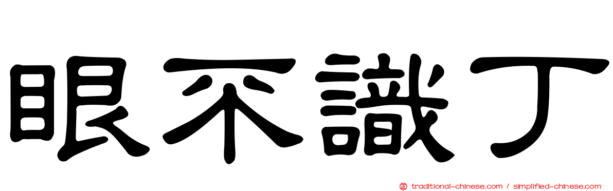 眼不識丁