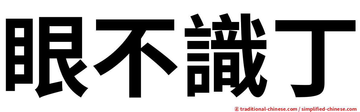 眼不識丁