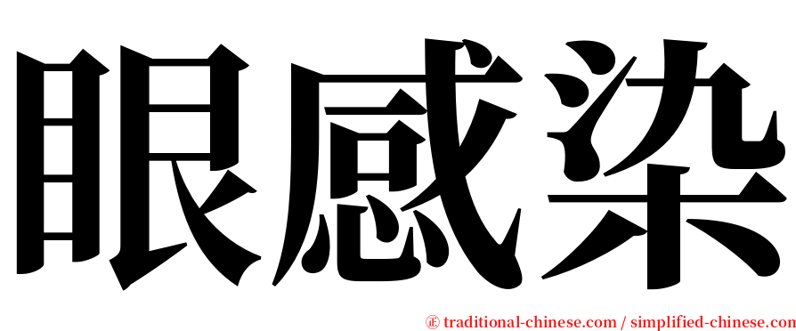 眼感染 serif font