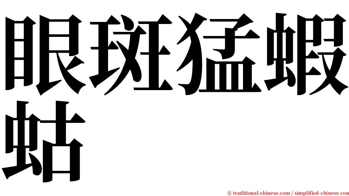 眼斑猛蝦蛄 serif font