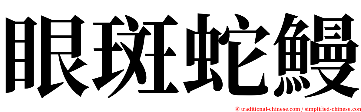 眼斑蛇鰻 serif font