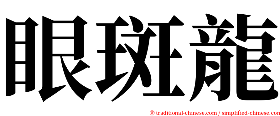 眼斑龍 serif font