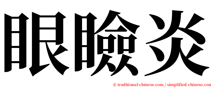 眼瞼炎 serif font