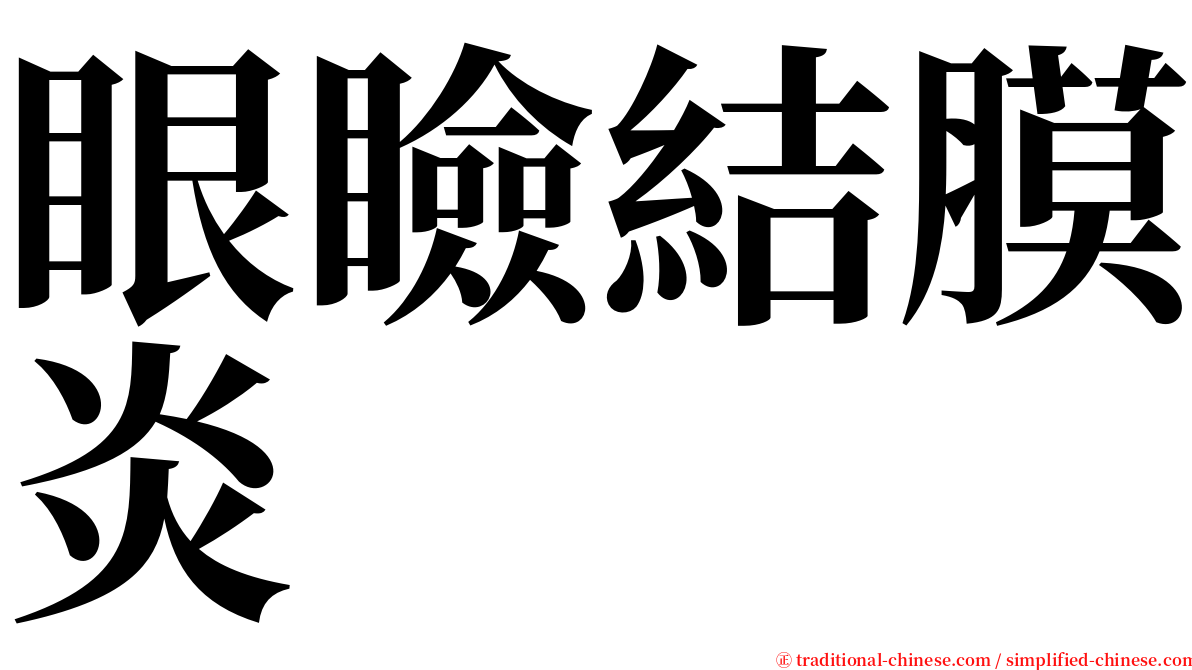 眼瞼結膜炎 serif font