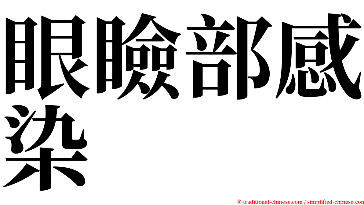 眼瞼部感染 serif font