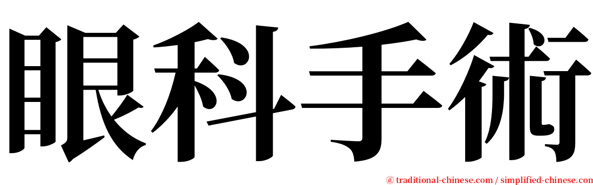 眼科手術 serif font