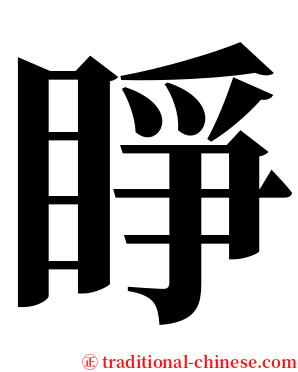 睜 serif font