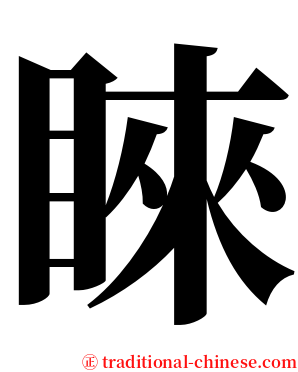 睞 serif font