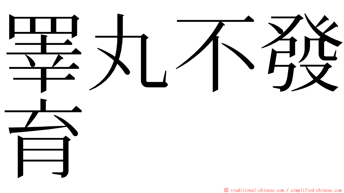 睪丸不發育 ming font