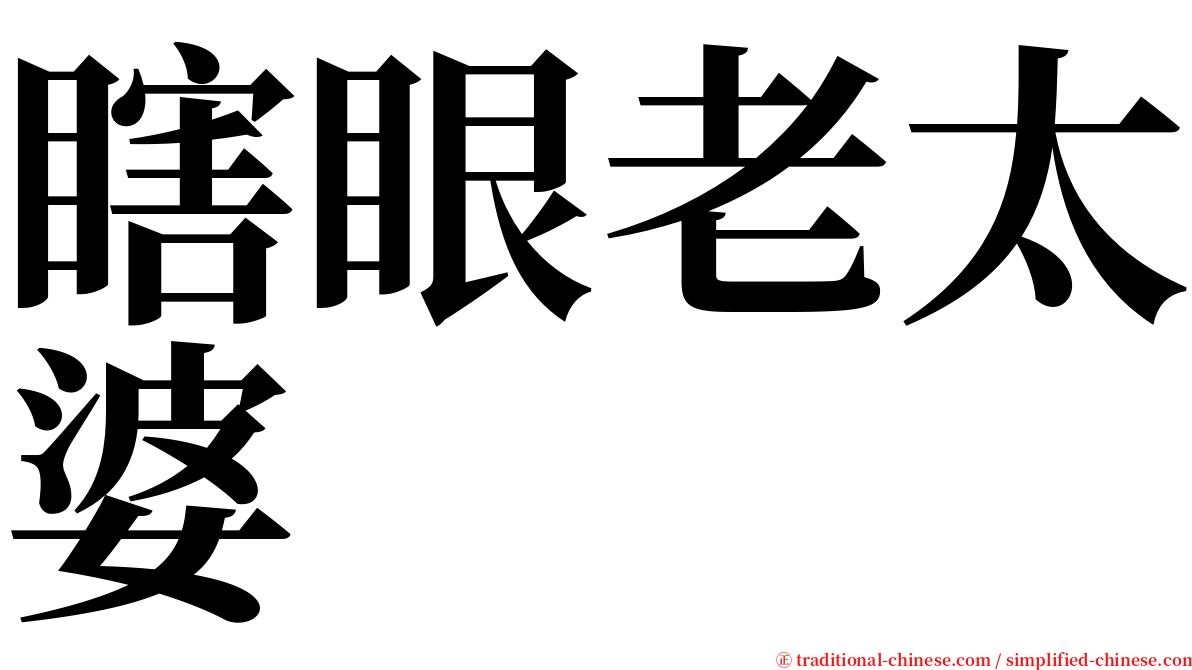 瞎眼老太婆 serif font