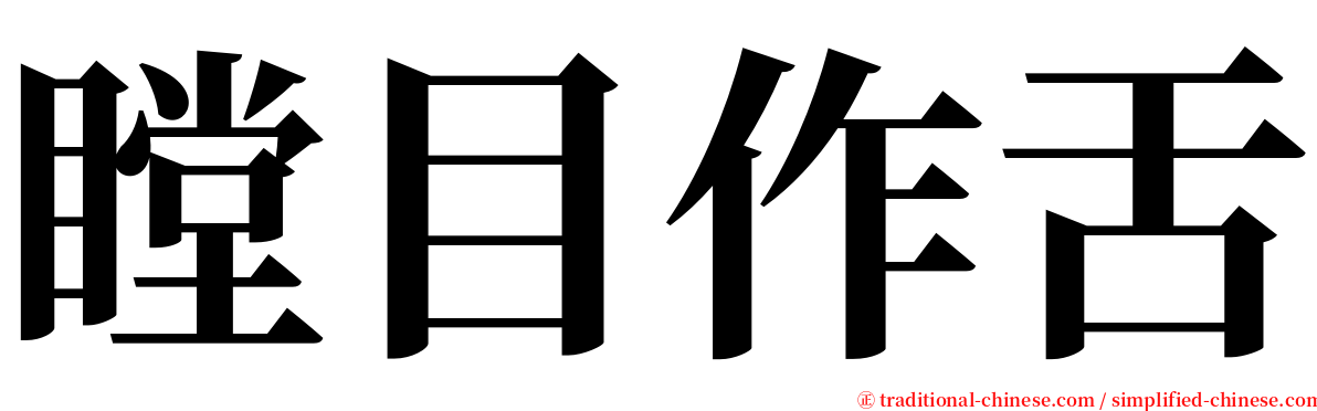 瞠目作舌 serif font