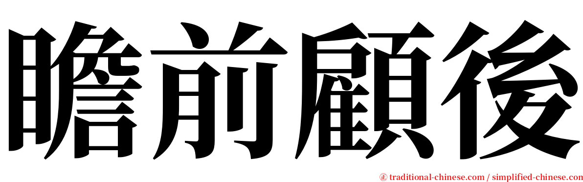 瞻前顧後 serif font