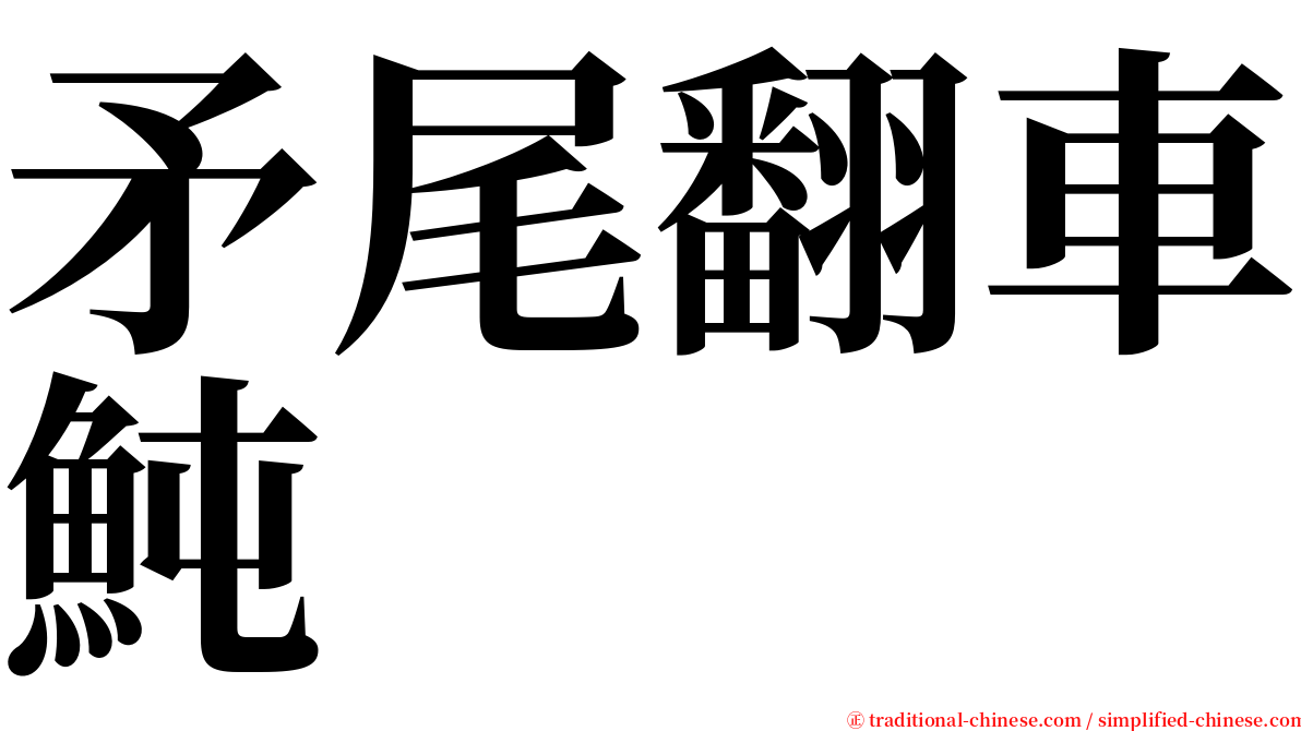 矛尾翻車魨 serif font