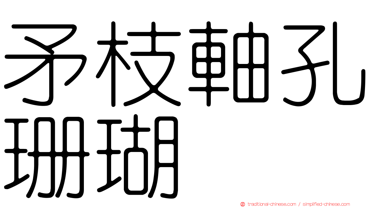 矛枝軸孔珊瑚
