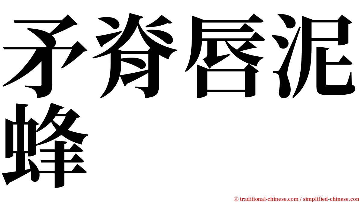 矛脊唇泥蜂 serif font
