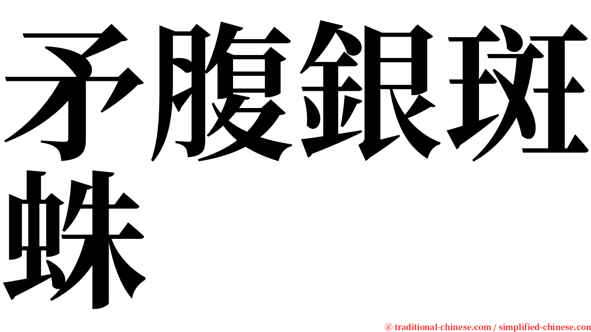 矛腹銀斑蛛 serif font