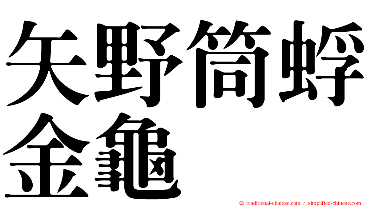 矢野筒蜉金龜