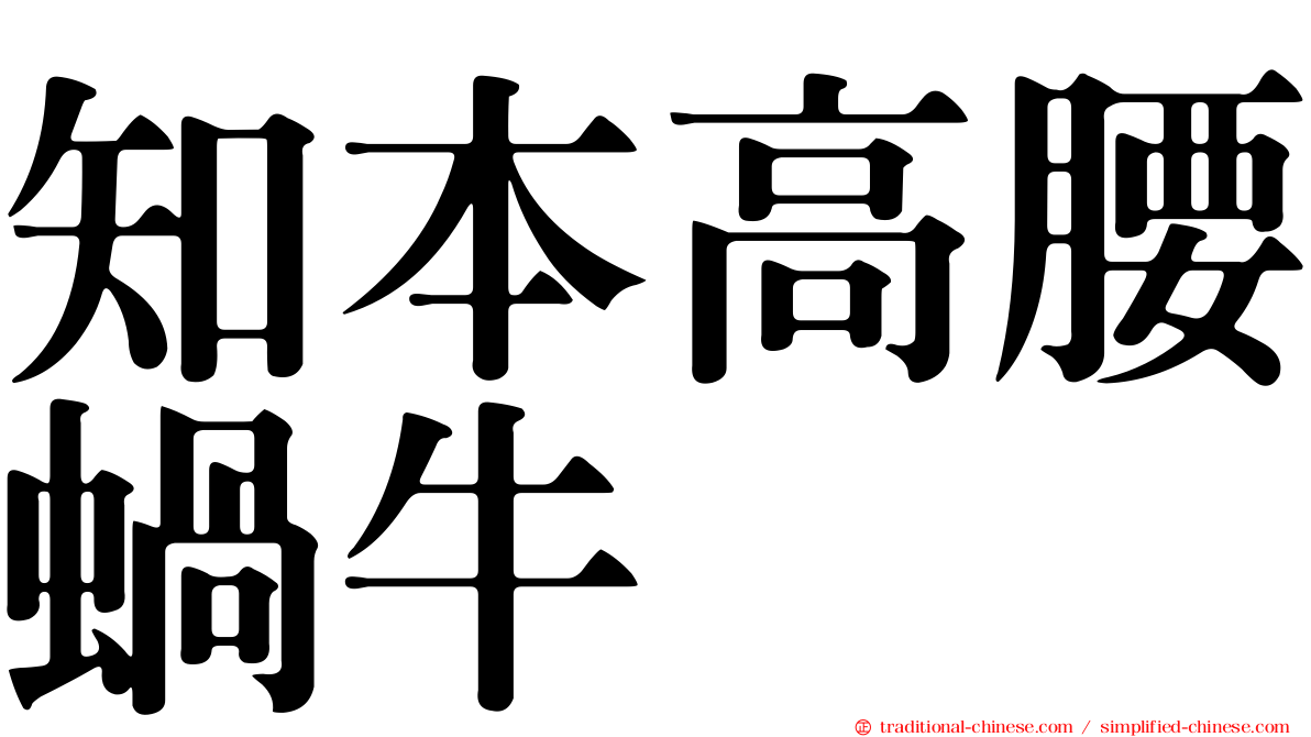 知本高腰蝸牛