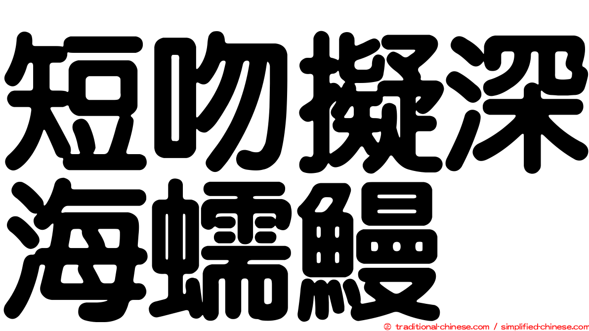 短吻擬深海蠕鰻