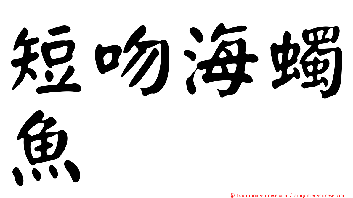 短吻海蠋魚