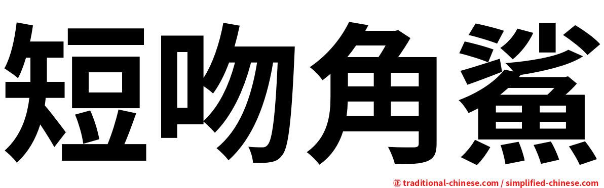短吻角鯊