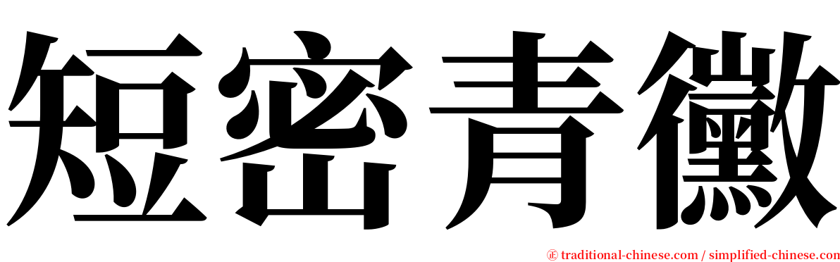 短密青黴 serif font