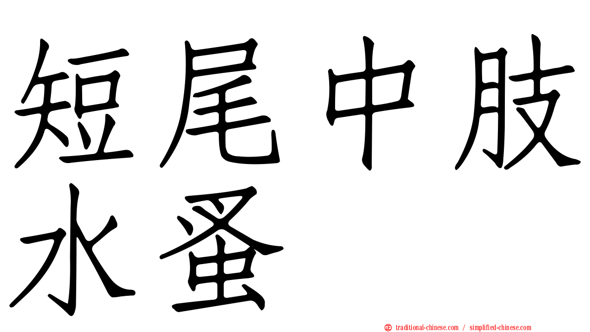 短尾中肢水蚤