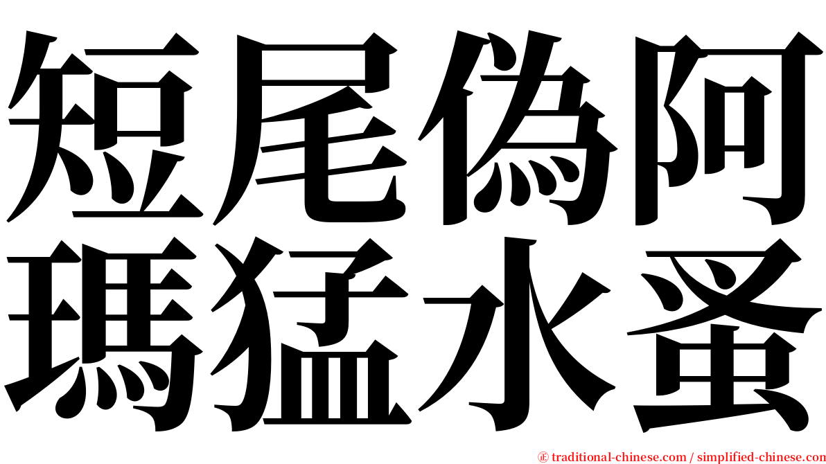 短尾偽阿瑪猛水蚤 serif font